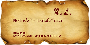 Molnár Letícia névjegykártya