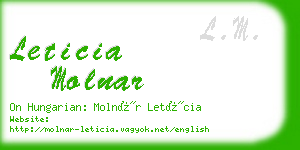 leticia molnar business card